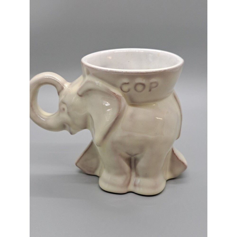 1991 Republican GOP Elephant Mug FRANKOMA Ivory Pottery Made in USA